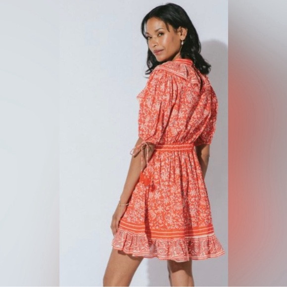 NWT Cleobella Blair mini dress fan block print - Picture 1 of 7